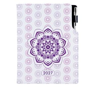Diář DESIGN týdenní A5 2027 český - Mandala fialová