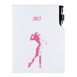 Diář DESIGN týdenní A5 2027 slovenský - bílá - Golf žena