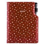 Diář DESIGN týdenní B5 2025 polský - hnědá - puntíky