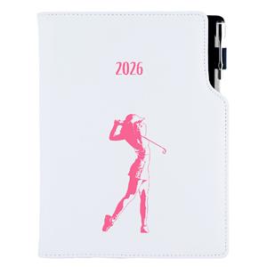 Diář DESIGN týdenní B5 2026 český - bílá - Golf žena