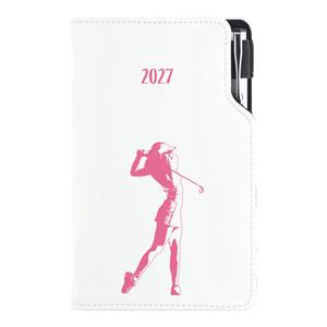 Diář DESIGN týdenní B5 2027 polský - bílá - Golf žena