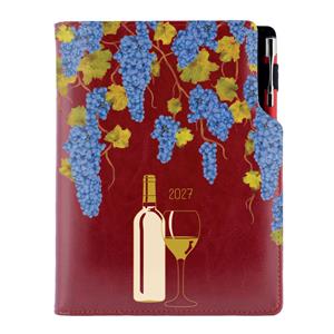 Diář DESIGN týdenní B5 2027 polský - bordó - Víno