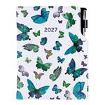 Diář DESIGN týdenní B5 2027 polský - Motýli modří