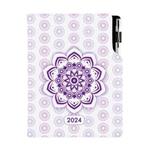 Diář DESIGN týdenní B6 2024 - Mandala fialový