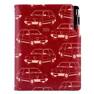 Diář DESIGN týdenní B6 2026 český - bordó - Maluch