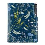 Diář DESIGN týdenní B6 2027 - modrá - Vážky