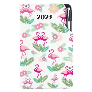 Diář DESIGN týdenní kapesní 2023 český - Plameňák
