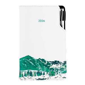 Diář DESIGN týdenní kapesní 2026 slovenský - bílá - Hory
