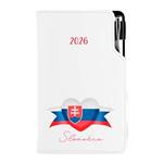 Diář DESIGN týdenní kapesní 2026 slovenský - bílá - Slovensko - vlajka