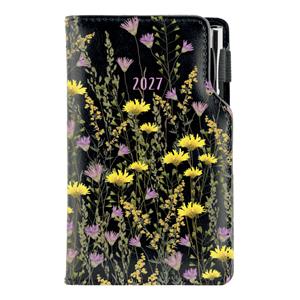 Diář DESIGN tydenní kapesní 2027 - černá - Louka