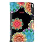 Diář DESIGN tydenní kapesní 2027 - černý - kaleidoskop
