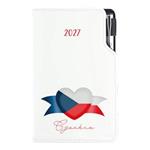 Diář DESIGN týdenní kapesní 2027 český - bílá - Česko - vlajka