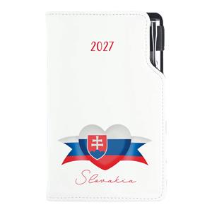 Diář DESIGN týdenní kapesní 2027 český - bílá - Slovensko - vlajka