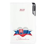 Diář DESIGN týdenní kapesní 2027 český - bílá - Slovensko - vlajka