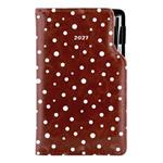 Diář DESIGN týdenní kapesní 2027 český - hnědá - Puntíky