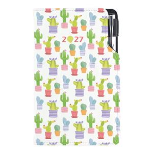 Diář DESIGN týdenní kapesní 2027 český - Kaktus