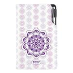 Diář DESIGN týdenní kapesní 2027 český - Mandala fialová