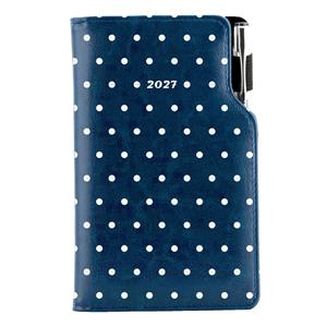 Diář DESIGN tydenní kapesní 2027 - modrý - puntíky