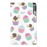 Diář DESIGN tydenní kapesní 2027 polský - Cupcake
