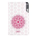 Diář DESIGN tydenní kapesní 2027 polský - Mandala červený