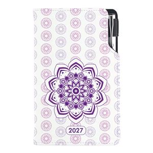 Diář DESIGN tydenní kapesní 2027 polský - Mandala fialový