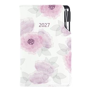 Diář DESIGN tydenní kapesní 2027 polský - Pivoňka