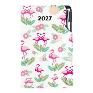 Diář DESIGN tydenní kapesní 2027 polský - Plameňák