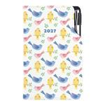 Diář DESIGN tydenní kapesní 2027 polský - Ptáci