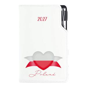 Diář DESIGN týdenní kapesní 2027 slovenský - bílá - Polsko - vlajka