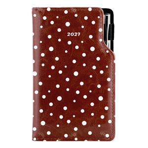 Diář DESIGN týdenní kapesní 2027 slovenský - hnědá - Puntíky