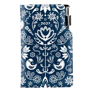 Diář DESIGN týdenní kapesní 2027 slovenský - modrá - Folk
