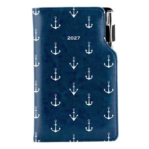 Diář DESIGN týdenní kapesní 2027 slovenský - modrá - Námořník - kotvy