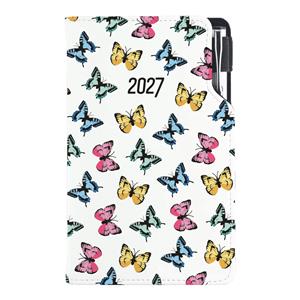 Diář DESIGN týdenní kapesní 2027 slovenský - Motýli barevní