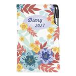 Diář DESIGN týdenní kapesní 2027 slovenský - Podzimní květiny