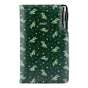 Diář DESIGN týdenní kapesní 2027 slovenský - zelená - Větvičky