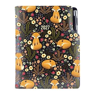 Diář DESIGN týdenní speciál A5 2027 - černý - Liška