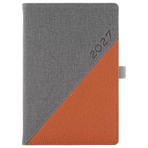 Diář DIEGO týdenní A5 2027 český - šedá/oranžová
