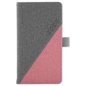 Diář DIEGO týdenní kapesní 2027 slovenský - šedá/růžová