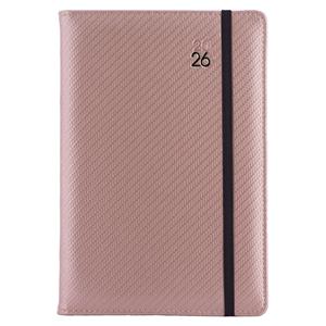 Diář ELASTIC denní A5 2026 slovenský - pudrová/černá gumička