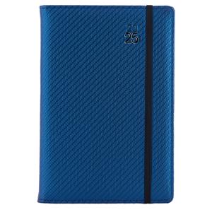 Diář ELASTIC denní B6 2025 polský - modrá/černá gumička