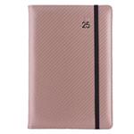 Diář ELASTIC denní B6 2025 polský - pudrová/černá gumička