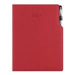 Diář GEP s propiskou denní A4 2027 polský - červená pastelová