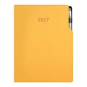 Diář GEP s propiskou denní A4 2027 polský - hořčicová