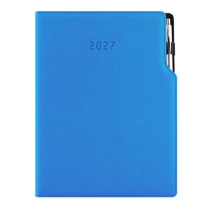 Diář GEP s propiskou denní A4 2027 polský - modrá pastelová