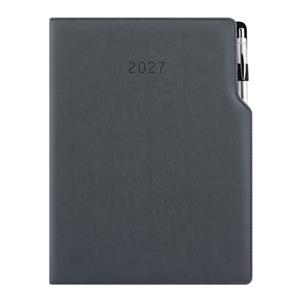 Diář GEP s propiskou denní A4 2027 polský - šedá