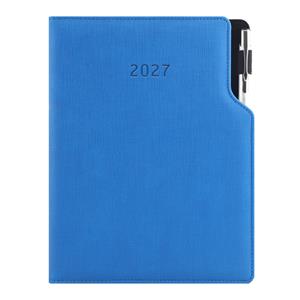 Diář GEP s propiskou denní A5 2027 český - modrá pastelová