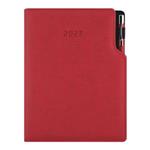 Diář GEP s propiskou denní B6 2027 polský - červená pastelová