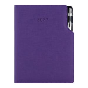 Diář GEP s propiskou denní B6 2027 polský - fialová
