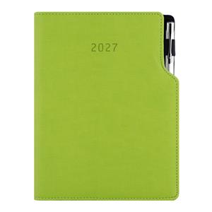 Diář GEP s propiskou denní B6 2027 polský - světle zelená