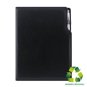 Diář GEP s propiskou týdenní A4 2027 polský - černá/černý vnitřek - recyklovaná koženka